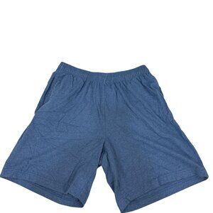 John Blair Mens Blue Cotton Lounge Shorts Elastic Waist Large Casual Style